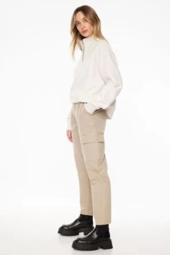 Dynamite Paperbag Cargo Pants In Vintage Khaki