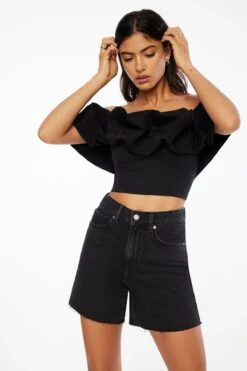 Dynamite Heidi Jean Shorts In Dark Black