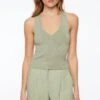 Dynamite Cross Back Sweater Tank Top In Spring Matcha Green