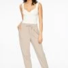 Dynamite Sacha Twill Jogger Pants In Pure Cashmere Beige