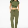Dynamite Sacha Twill Jogger Pants In Bronze Green
