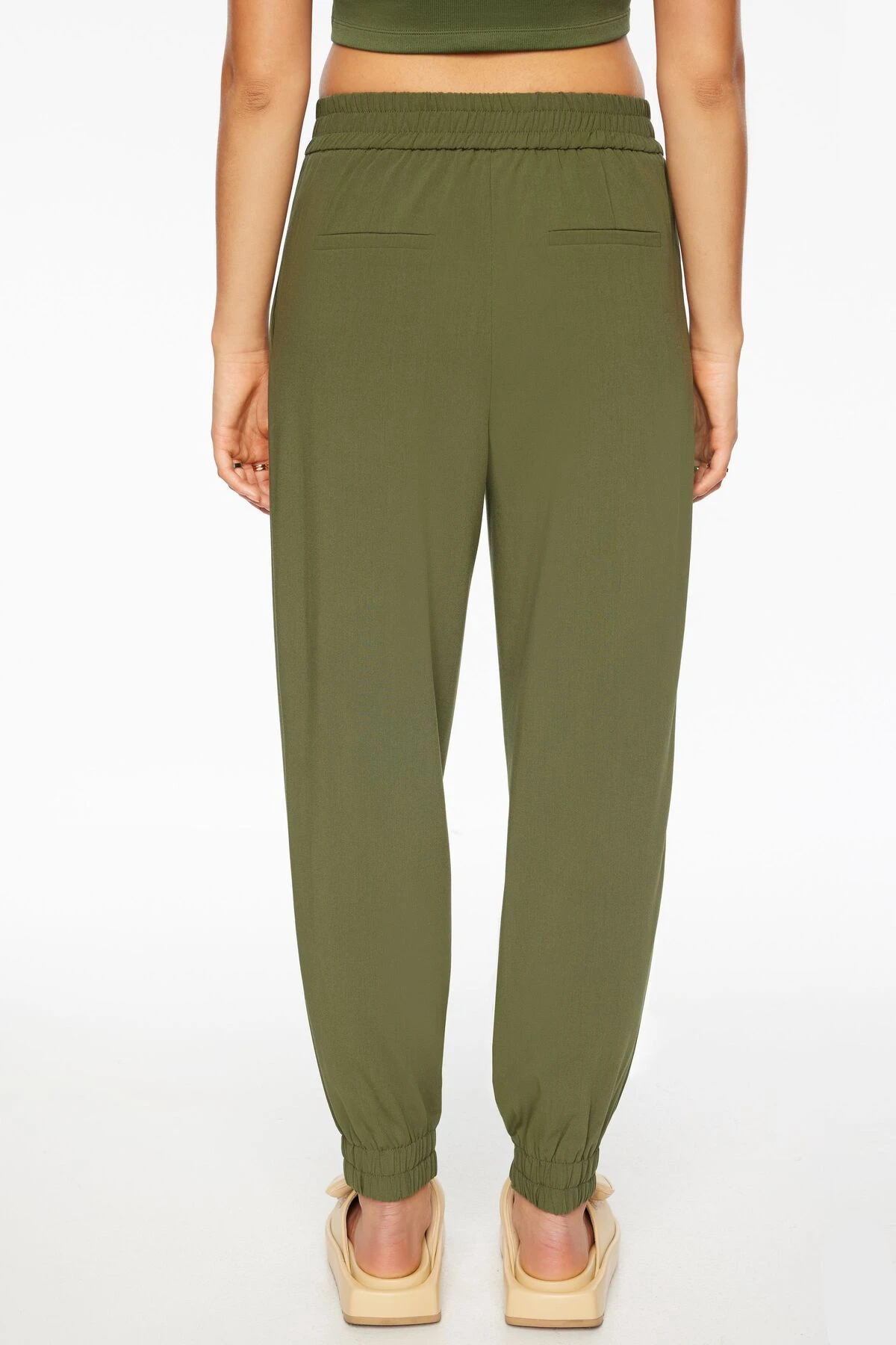 Dynamite Sacha Twill Jogger Pants In Bronze Green - Image 3