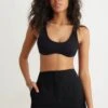 Dynamite Alena Sculpt Micro Bra Top In Jet Black