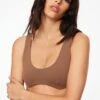 Dynamite Alena Sculpt Micro Bra Top In Iced Mocha Brown