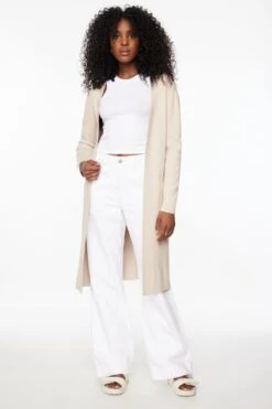 Dynamite Long Cardigan In Rainy Day Beige