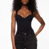 Dynamite Addie Sculpt Corset Bodysuit In Jet Black