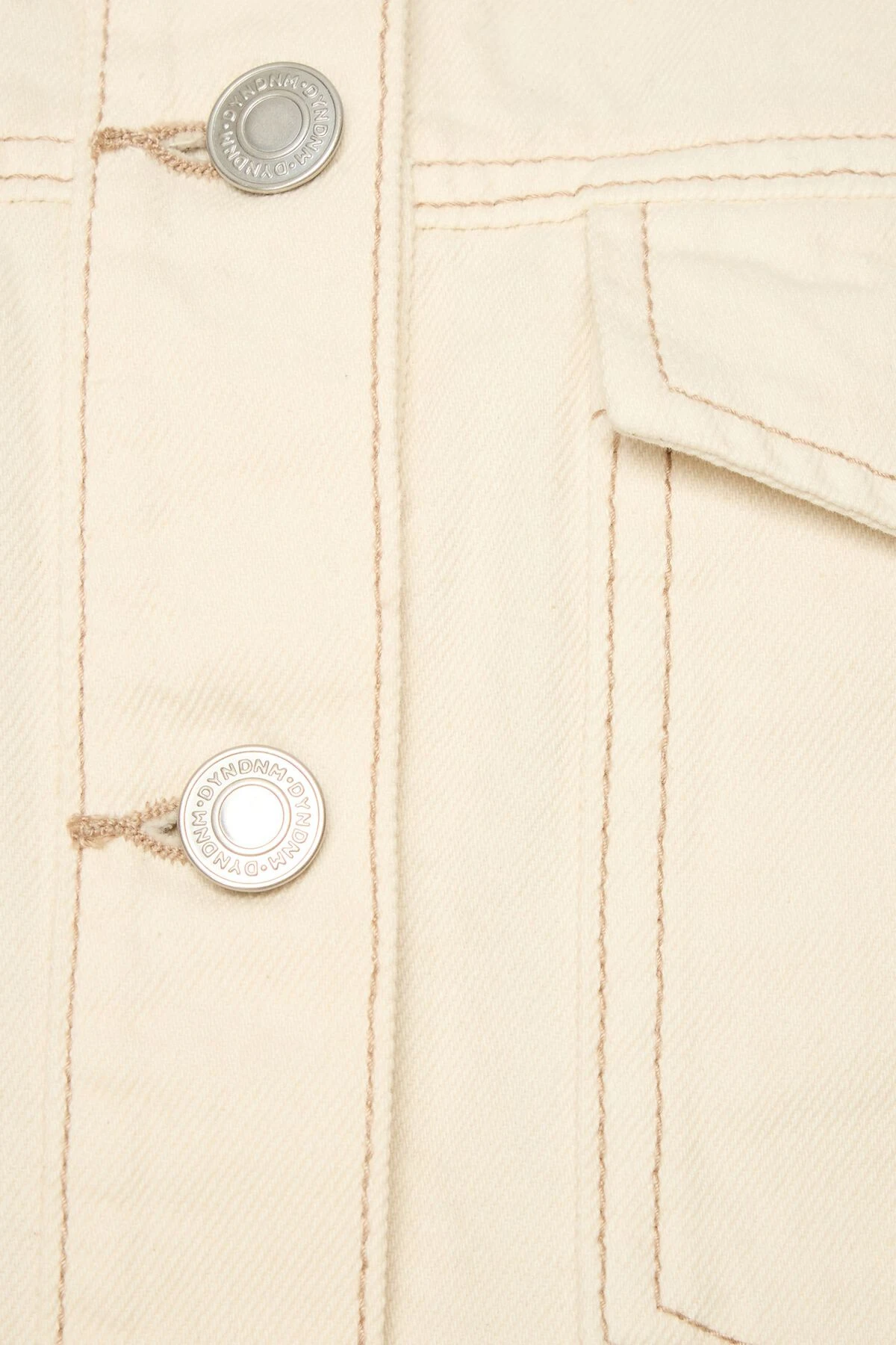 Dynamite Cropped Denim Jacket In Marshmallow White - Image 5