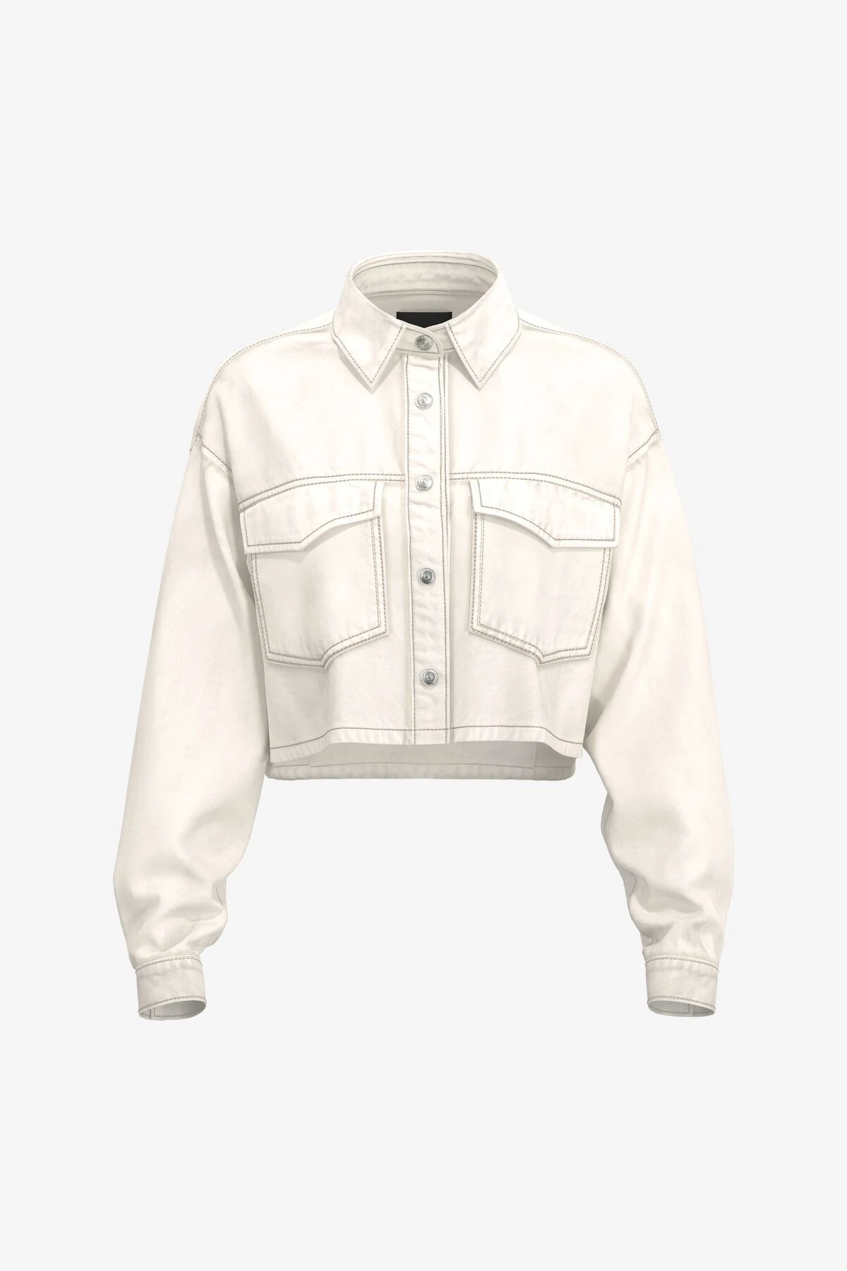 Dynamite Cropped Denim Jacket In Marshmallow White - Image 6