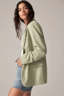 Dynamite Lorelei Two Button Blazer In Spring Matcha Green
