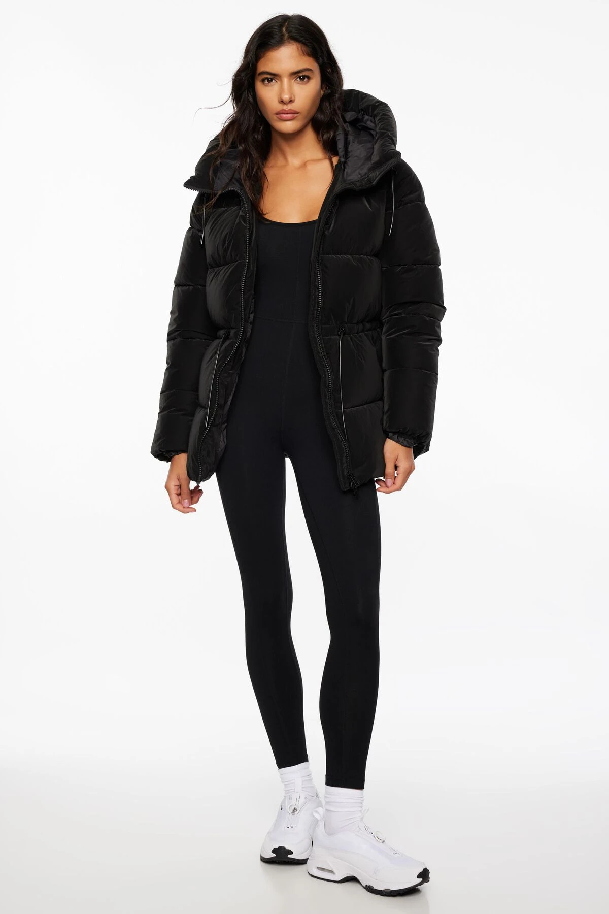 Dynamite Lustre Puff ™ Cinched Waist Puffer Jacket In Jet Black - Image 3