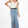 Dynamite Denim Maxi Skirt In Indigo Medium Light