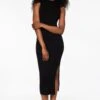 Dynamite Mock Neck Sweater Dress In Jet Black