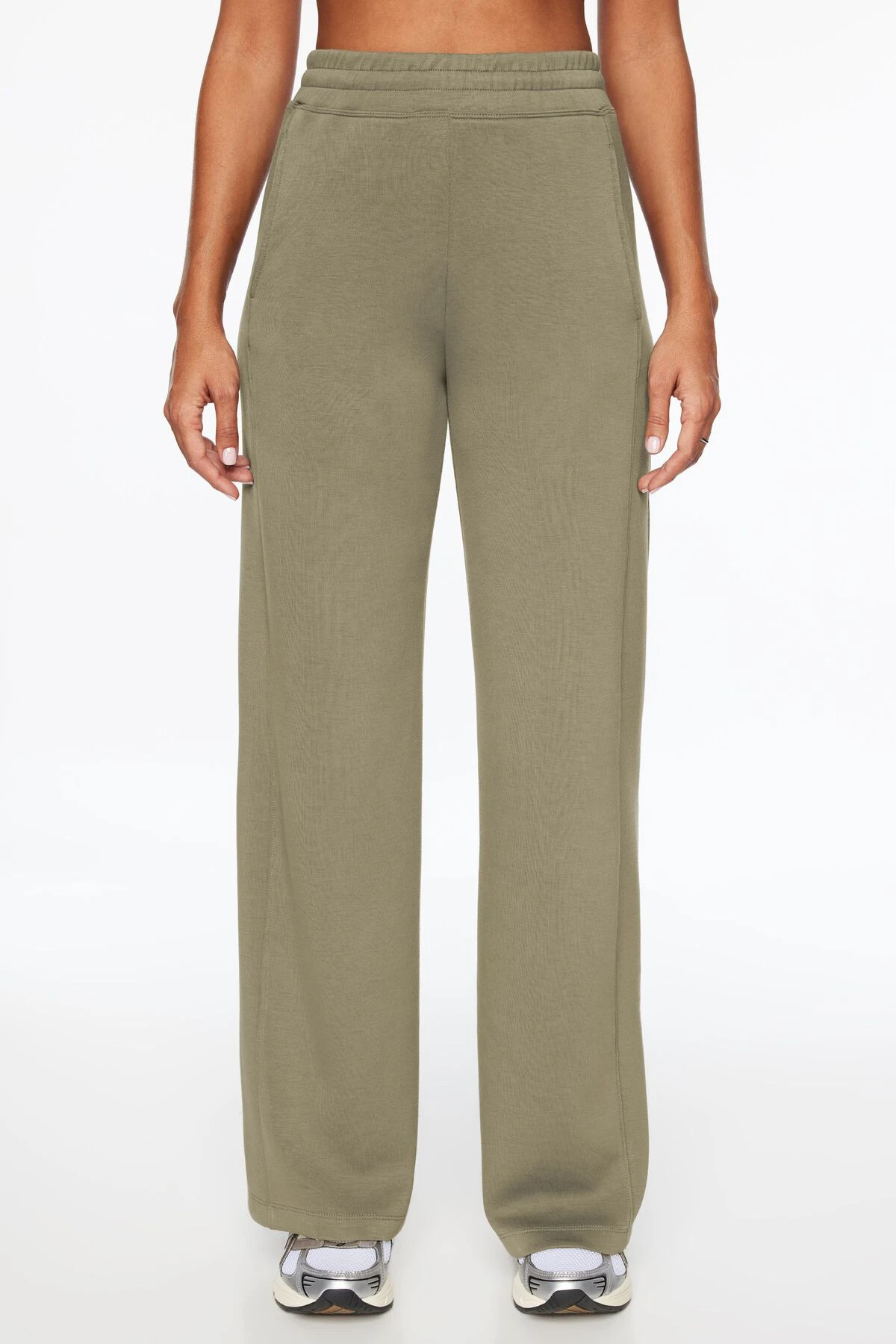 Dynamite Scuba Wide Leg Pants In Bungee Cord Olive - Image 2