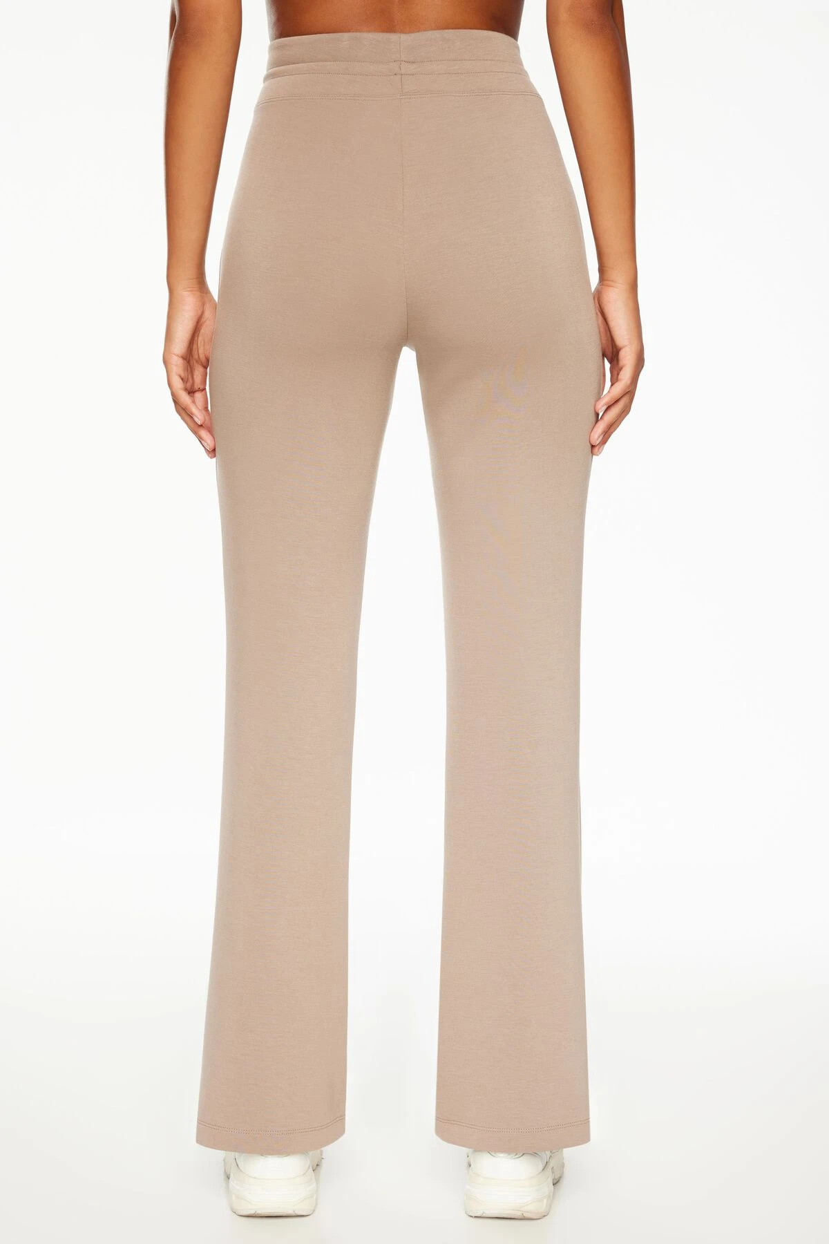 Dynamite Scuba Flared Jogger Pants In Cinder Beige - Image 4