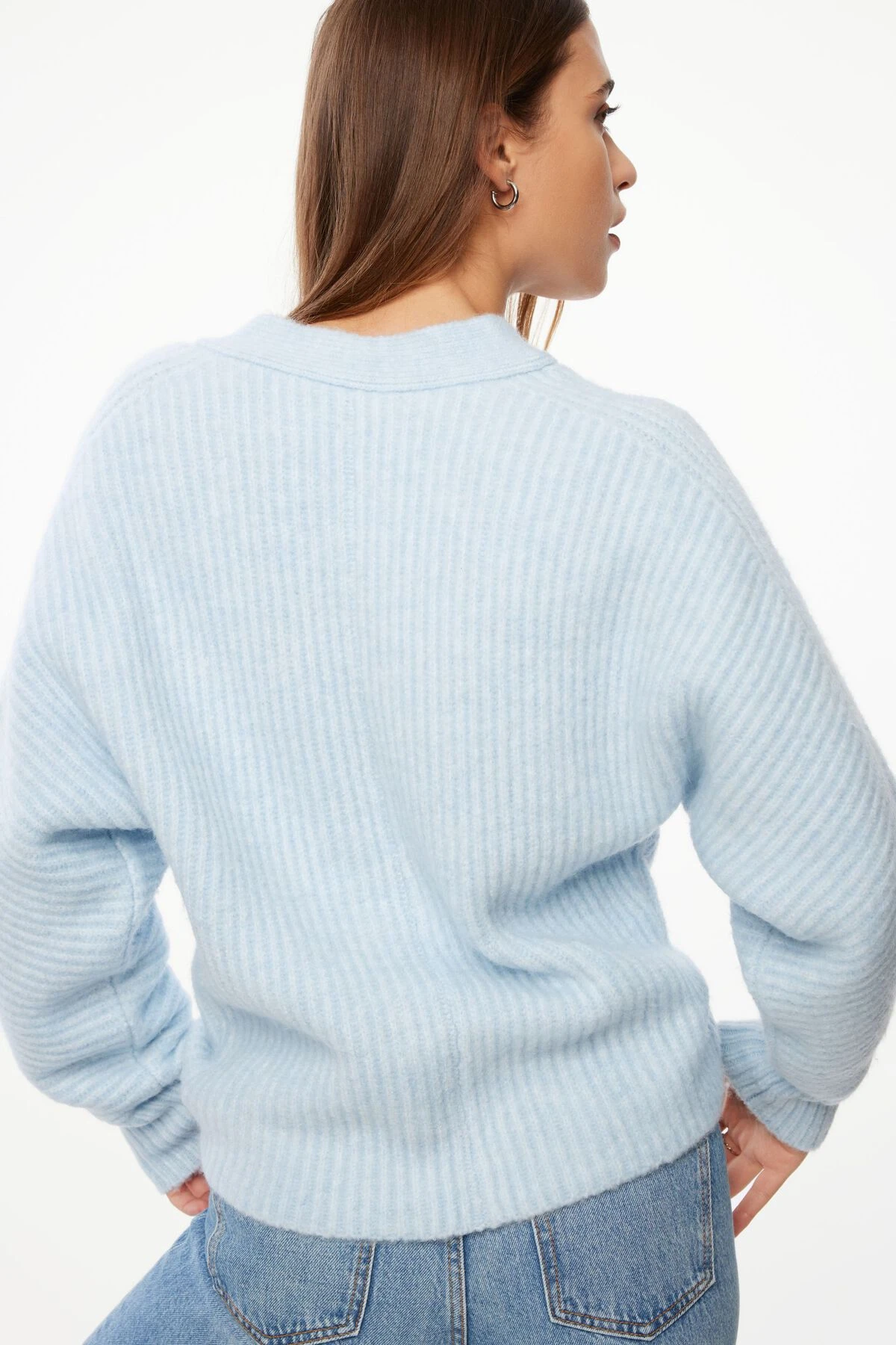 Dynamite Dolman Sleeve Cardigan In Celestial Blue - Image 2