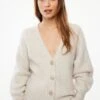 Dynamite Dolman Sleeve Cardigan In Rainy Day Beige Melange
