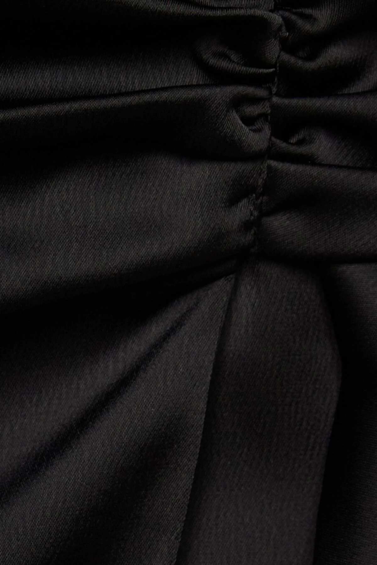 Dynamite Draped Satin Mini Skirt In Jet Black - Image 5