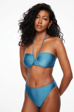 Dynamite High Waisted Cheeky Bikini Bottom In Sea Of Belize Blue