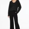 Dynamite High Waisted Wide Leg Pants In Jet Black