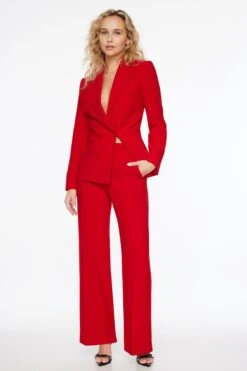 Dynamite High Waisted Wide Leg Pants In Fiesta Red