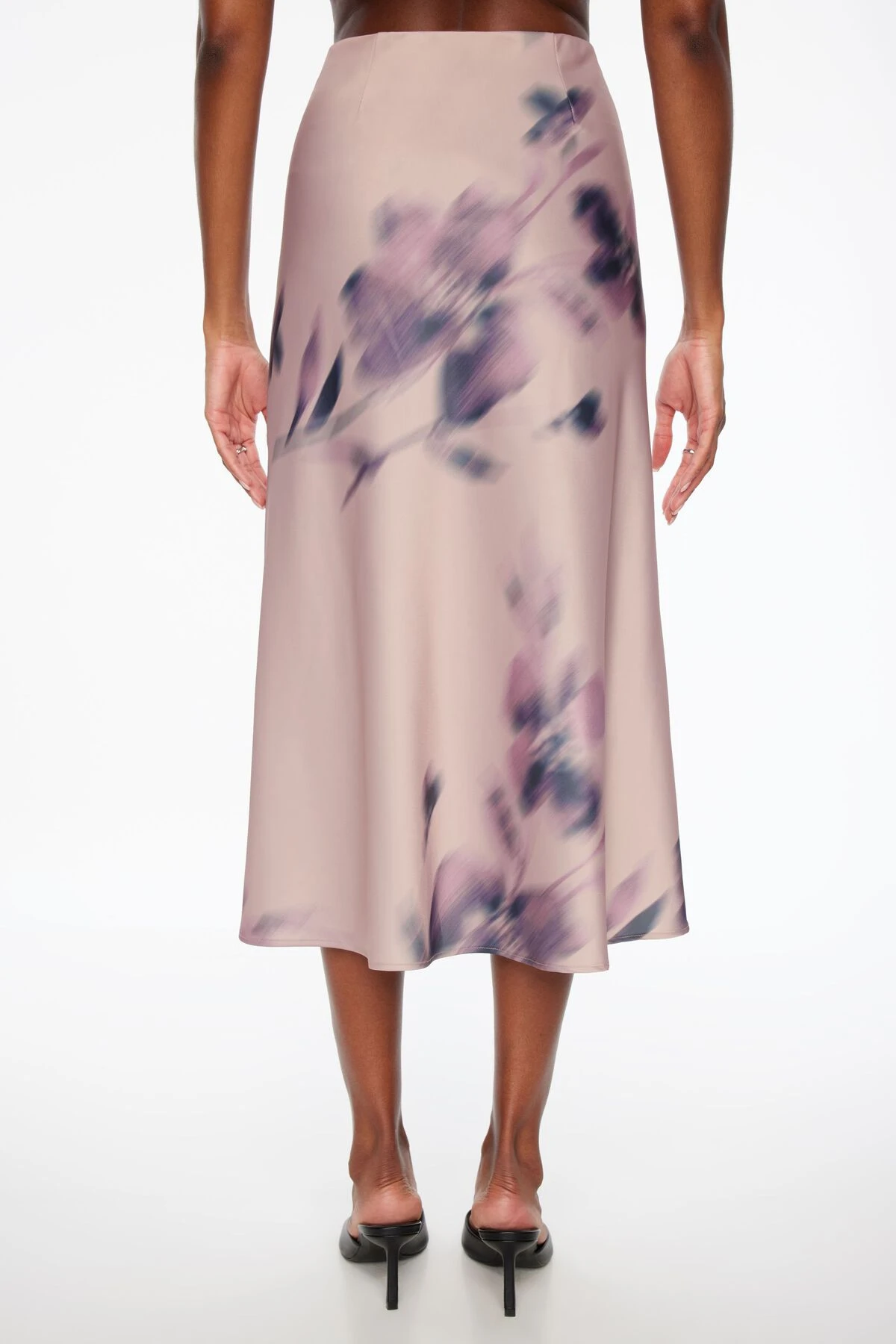 Dynamite Melody Satin Slip Midi Skirt In Pink Floral - Image 3