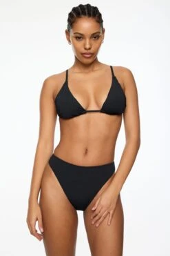 Dynamite Triangle Bikini Top In Jet Black