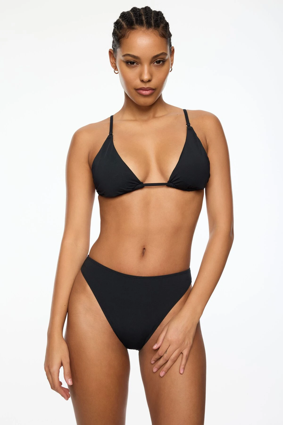 Dynamite Triangle Bikini Top In Jet Black