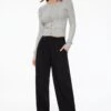 Dynamite Pleated Straight Leg Pants In Jet Black