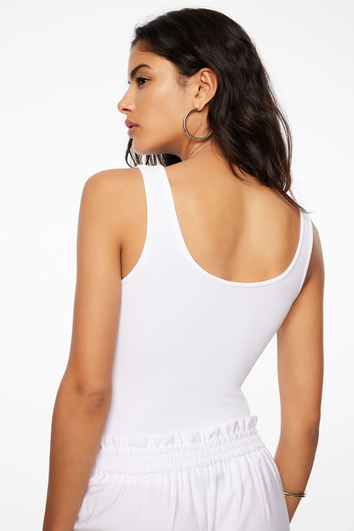 Dynamite Nessa Sleeveless Ribbed Bodysuit In Bright White - Image 3