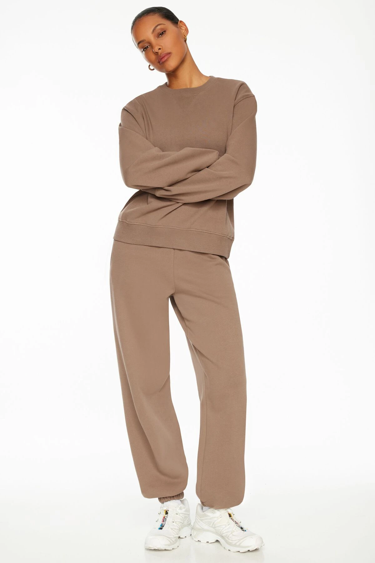 Dynamite Relaxed Jogger Pants In Deep Taupe - Image 2