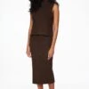 Dynamite Heavenlyarn™ Midi Skirt In French Roast Brown Melange