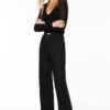 Dynamite Heidi Wide Leg Jeans In Jet Black