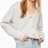 Dynamite Heavenlyarn™ V-Neck Cardigan In Light Grey Mix