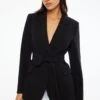 Dynamite Leia Belted Blazer In Jet Black