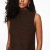 Dynamite Heavenlyarn™ Mock Neck Sweater Vest In French Roast Brown Melange
