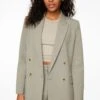 Dynamite Eversleek | Anya Oversized Boyfriend Blazer In Rainstorm Gray