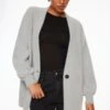 Dynamite Premium Plush™ Cardigan Coat In Alloy Gray