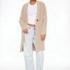 Dynamite Premium Plush™ Midi Cardigan Coat In Silver Mink Brown