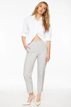 Dynamite Kendall Side Zip Slim Pants In Formal Gray
