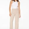 Dynamite Yasmin Straight Leg Pants In Pure Cashmere Brown