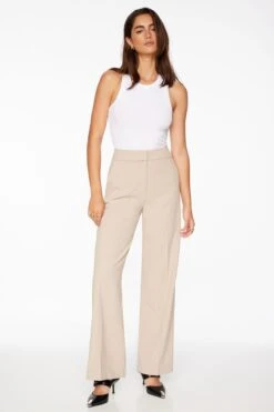 Dynamite Yasmin Straight Leg Pants In Pure Cashmere Brown