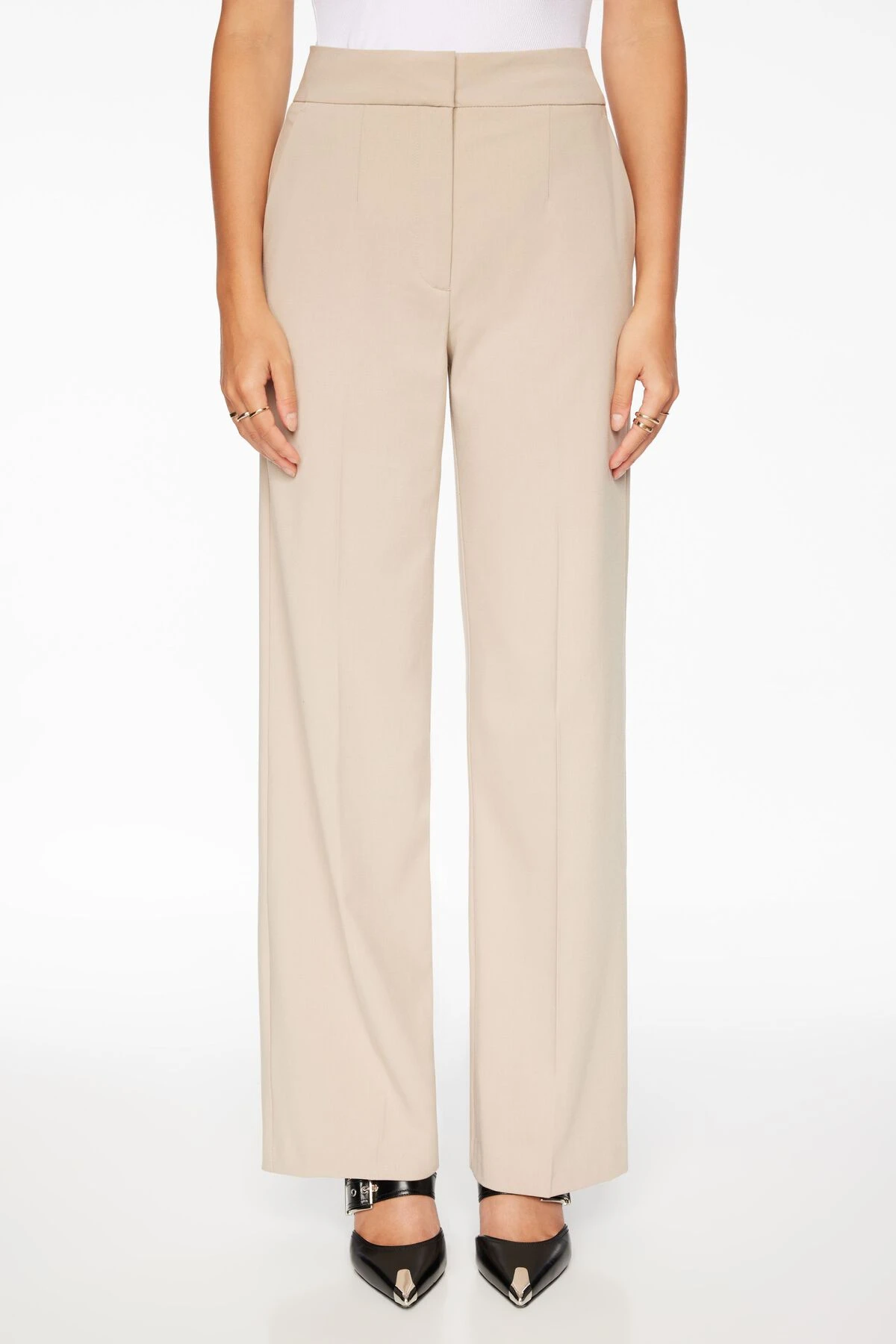 Dynamite Yasmin Straight Leg Pants In Pure Cashmere Brown - Image 3