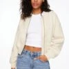 Dynamite Bomber Jacket In Rainy Day Beige