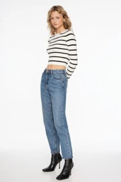 Dynamite Claudia Mom Jeans In Indigo Dark