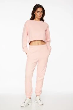Dynamite Fleece Jogger Pants In Pink Blossom