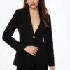 Dynamite Collarless Fitted Blazer In Jet Black