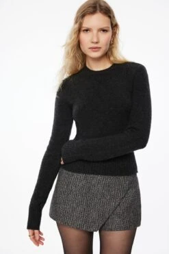 Dynamite Heavenlyarn™ Spongy Bodycon Sweater In Lead Gray Melange