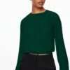 Dynamite Long Sleeve Pleated Top In Jewel Green
