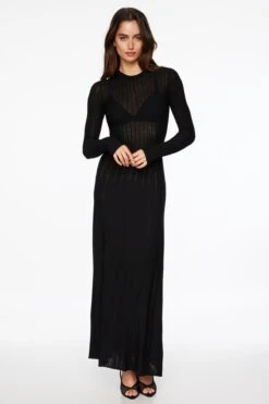 Dynamite Katie Sheer Maxi Dress In Jet Black