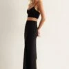 Dynamite Arya Sculpt Maxi Skirt In Jet Black